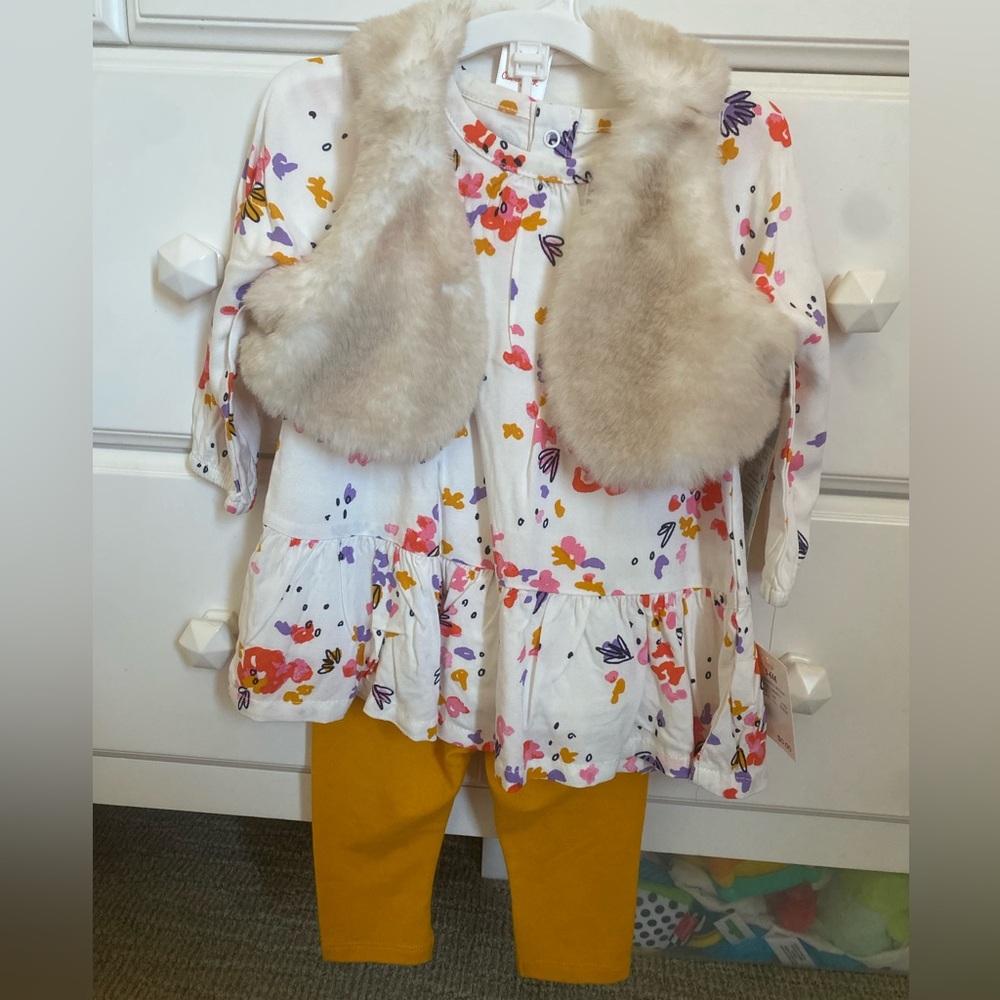 Fall Cream Floral Baby Set